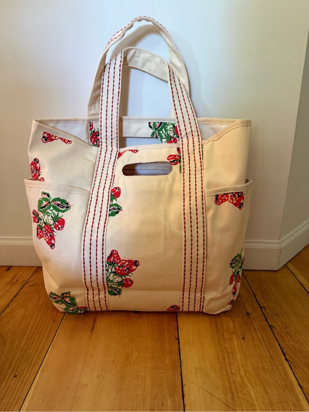 Free People | Printed Caravan Tote | Strawberry | Large Tote Bag - Picture 7 of 12
